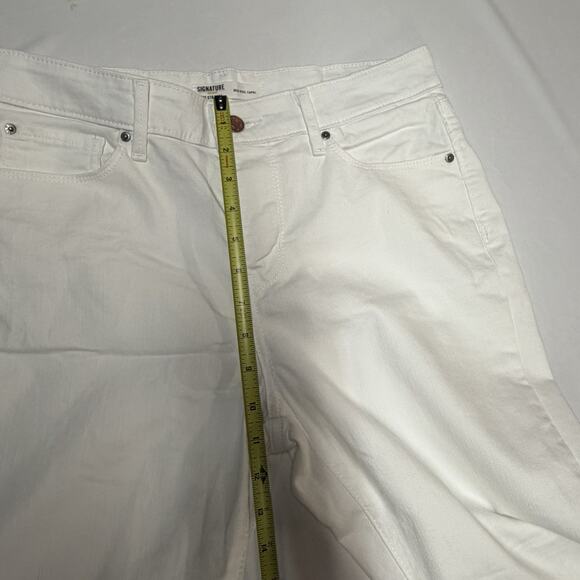Levi Strauss Signature Gold- Women Mid Rise Capri Jeans White size 10 - Picture 13 of 14